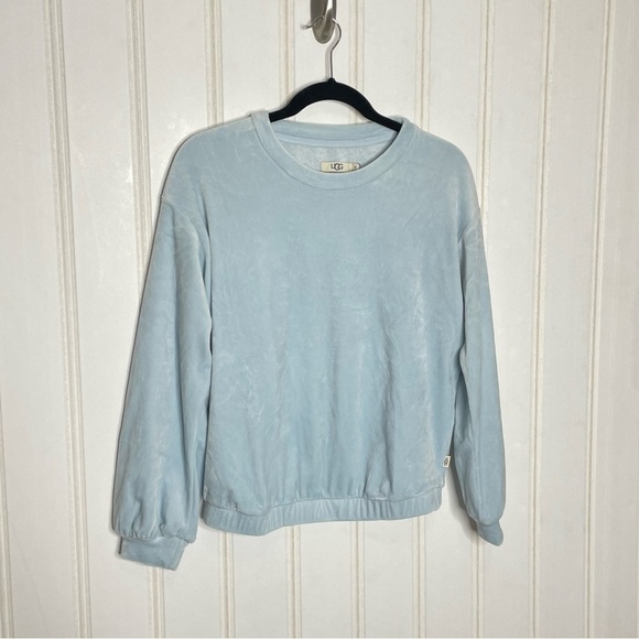 UGG Shanara Stretch Velour Top in Pool Blue XS 575 - Picture 4 of 10